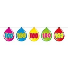 Girlanda z baloni  s številko 100, 10m, 15 balonov