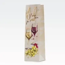 Vrečka darilna za steklenico, kozarca, V vinu je resnica, 12x40x10 cm