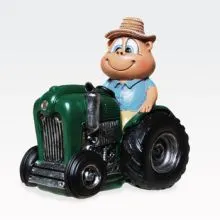 Hranilnik, kmet na traktorju, polimasa, 11x9.5cm