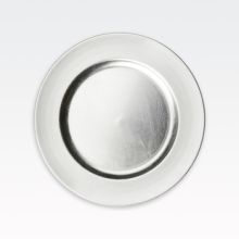 Krožnik dekorativen, srebrni, PVC, 33cm