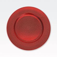Dekorativni krožnik, rdeči, PVC, 33cm