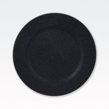 Dekorativni krožnik, črni z bleščicami, PVC, 33cm