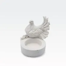 Svečnik za čajno lučko, golob, polimasa, 8.5x8.5cm