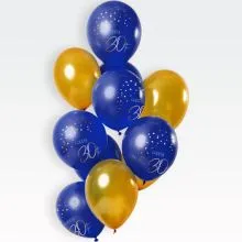 Baloni barvni iz lateksa, modri/rumeni, 30, 12kom, 33cm