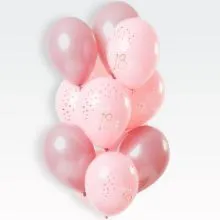 Baloni barvni iz lateksa, sv.roza/roza, 18, 12kom, 33cm