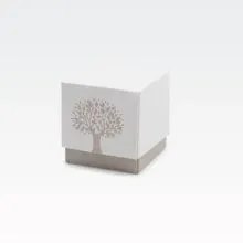 Darilna škatla kartonska, "FLEUR", škatlica s pokrovom, drevo, 70x70x70mm