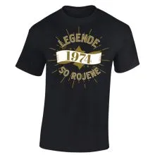 Majica moška - Legende so rojene leta 1974 L-črna