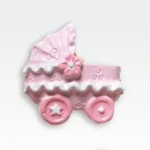 Otroški voziček, polimasa, roza, 2.5cm