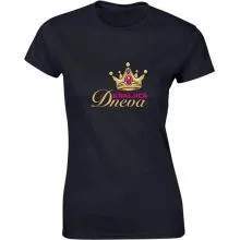 Majica ženska (telirana)-Kraljica dneva - krona M-črna