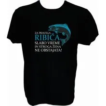 Majica-Za pravega ribiča M-črna
