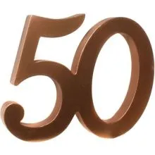 Lesena številka "50", zlata, 11.5x13.5cm