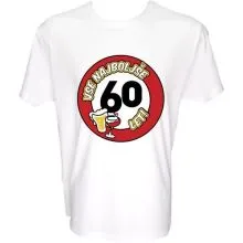 Majica-Vse najboljše 60, prometni znak XL-bela