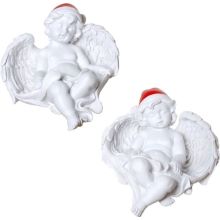 Angel ležeč, z božično kapo, polimasa, 12x6cm, sort.