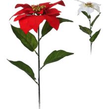 Dekorativna božična zvezda, cvet, bel/rdeč, 20x60cm
