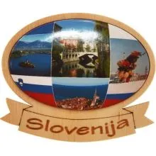 Magnet oval, v lesu - Slovenija, 7.5x6.5cm