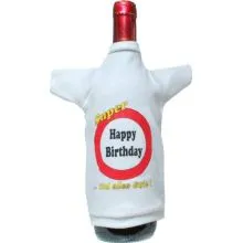 Mini majčka, oblačilo za steklenico, Happy Birthday, 20x12cm