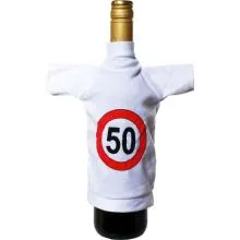Mini majčka, oblačilo za steklenico, prometni znak 50, 20x12cm