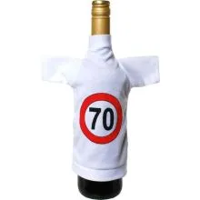Mini majčka, oblačilo za steklenico, prometni znak 70, 20x12cm
