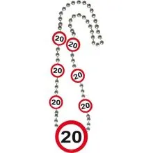 Ogrlica iz umetne mase, prometni znak 20