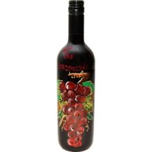 Vino Merlot, 0.75L, poslikana steklenica - grozd - rdeč, Vse najboljše