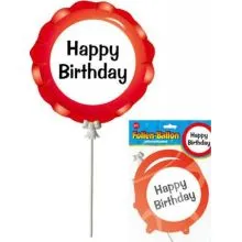 Balon na palčki, Happy Birthday, samonapihljiv, 18cm, 3kom