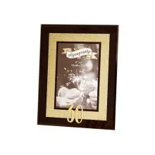 Okvir za sliko, steklen z zlatimi bleščicami, 30 let, dim. 10x15cm