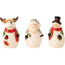 Božična figura snežak/božiček/jelen keramika 5 cm sort