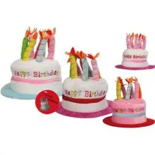 Party klobuk, šaljivi, rojstnodnevni z 8 svečkami, plišast