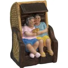 Hranilnik babica in dedek na klopi s kozarci 9x6,5x14cm