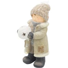 Otrok s sneženo kepo z LED lučko, 18X16.5X36cm, polimasa