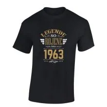 Majica moška - Legende so rojene leta 1963 L-črna