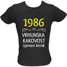 Majica ženska (telirana)-1986, vrhunska kakovost, izjemen letnik M-črna