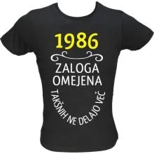 Majica ženska (telirana)-1986, zaloga omejena, takšnih ne delajo več L-črna