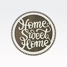 Podstavek lesen za vročo posodo, "Home sweet Home", 20cm