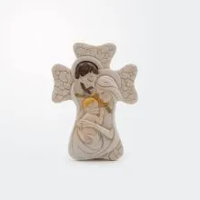 Figura darilna za rojstvo/krst, križ, umetna masa, 9.5x7cm, 60g
