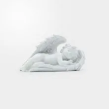 Angel ležeč v krilih, bel, polimasa, 20x8cm,321g