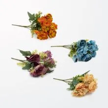 Umetno cvteje, šopek cvetja, svila/PVC/kovina, 35cm