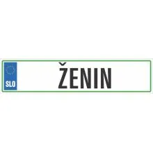 Registrska tablica - ŽENIN, 47x11cm