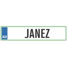 Registrska tablica - JANEZ, 47x11cm