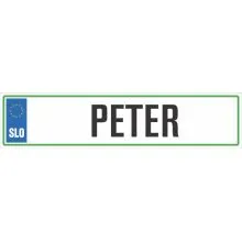 Registrska tablica - PETER, 47x11cm