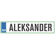 Registrska tablica - ALEKSANDER, 47x11cm