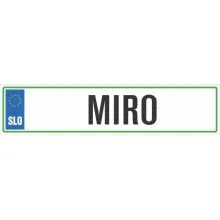 Registrska tablica - MIRO, 47x11cm