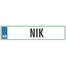 Registrska tablica - NIK, 47x11cm