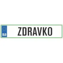 Registrska tablica - ZDRAVKO, 47x11cm