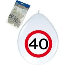 Baloni iz lateksa 12",prometni znak 40, 8 kom.