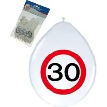 Baloni iz lateksa 12",prometni znak 30, 8 kom.
