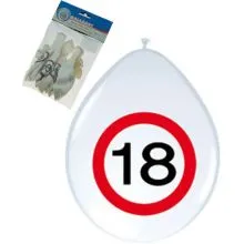 Baloni iz lateksa 12",prometni znak 18, 8 kom.