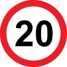 Prometni znak 20 let - 37cm