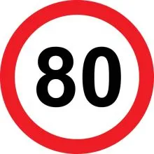 Prometni znak 80 let - 37cm