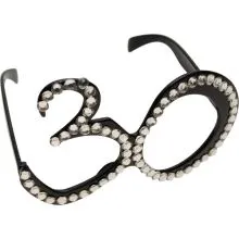 Očala dekorativna, 30-črna z bleščicami